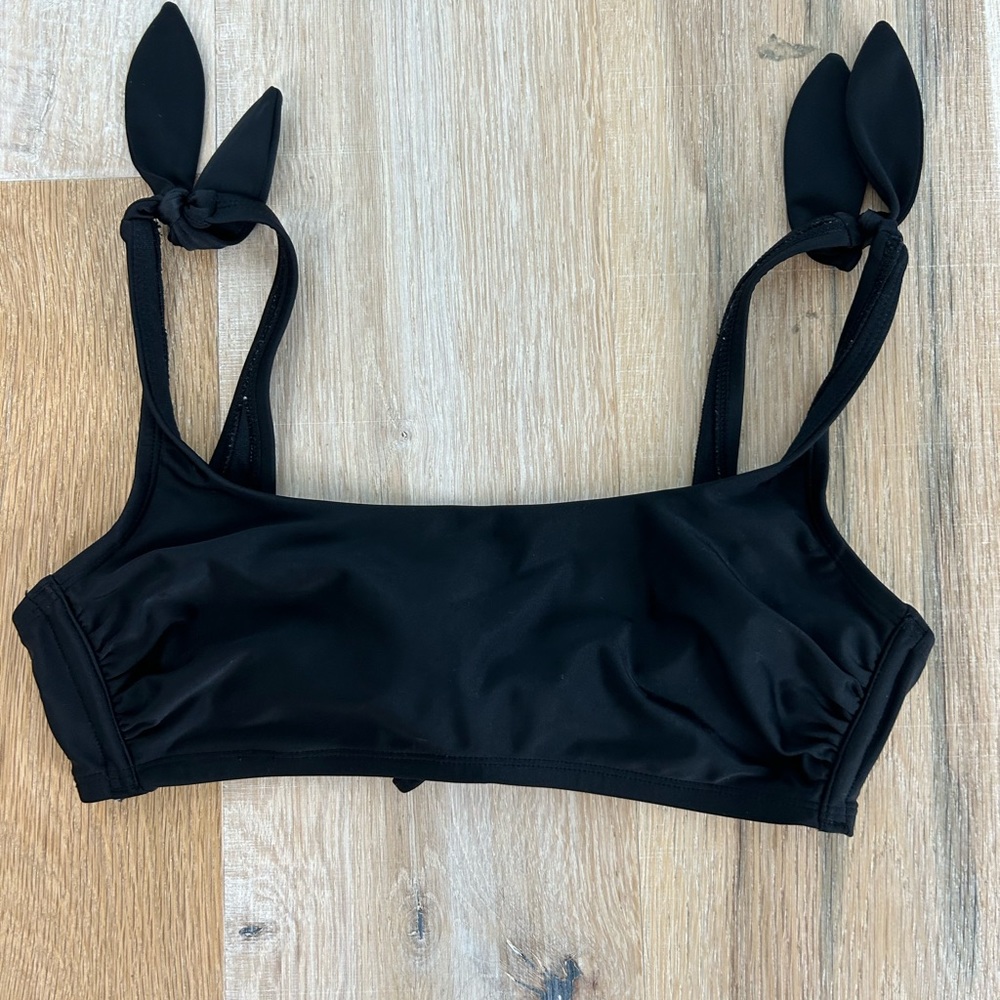 StrapTie Bralette Black Bikini Top Xhilaration D/DD